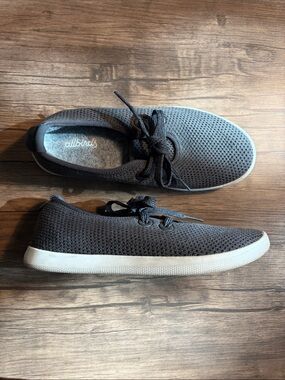 allbirds Women's Charcoal Knit Lace-Up Sneakers with White Sole